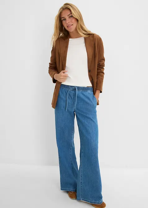 Jean large et l&eacute;ger, taille mi-haute, bonprix