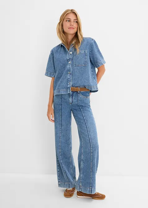 Chemisier en jean 100% coton, bonprix