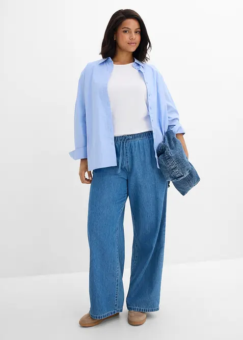 Jean large et l&eacute;ger, taille mi-haute, bonprix