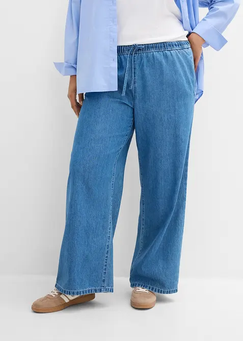 Jean large et l&eacute;ger, taille mi-haute, bonprix