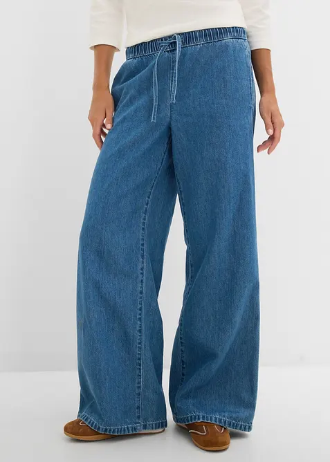 Jean large et l&eacute;ger, taille mi-haute, bonprix