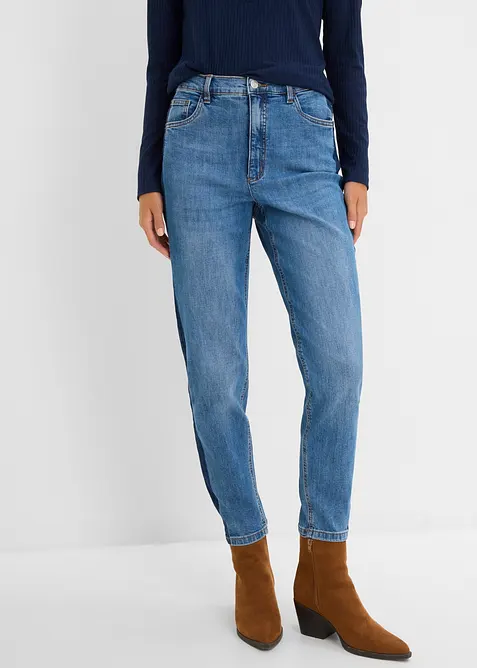 Jean mom taille haute, cropped, bonprix