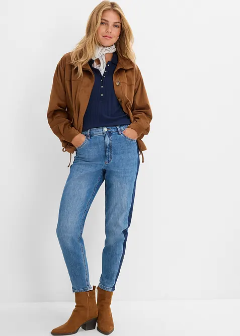 Jean mom taille haute, cropped, bonprix