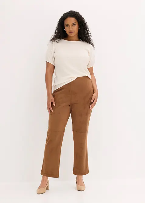 Pantalon 7/8 en su&eacute;dine, bonprix