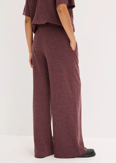 Pantalon &agrave; jambe large en piqu&eacute;, bonprix
