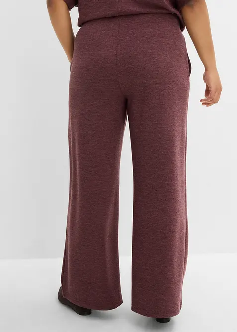 Pantalon &agrave; jambe large en piqu&eacute;, bonprix