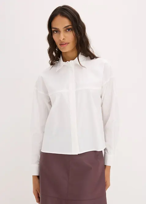 Hemdbluse aus Baumwoll-Mix, bonprix