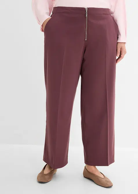 Pantalon &agrave; pinces et fermeture zipp&eacute;e, bonprix