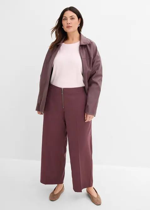 Pantalon &agrave; pinces et fermeture zipp&eacute;e, bonprix