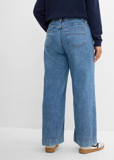 Wide-Leg-Jeans Mid Waist, bonprix