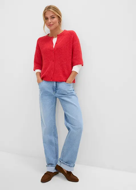 Lockere Strickjacke aus weichem Woll-Mix, bonprix
