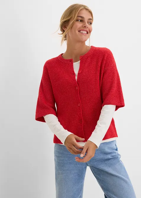 Lockere Strickjacke aus weichem Woll-Mix, bonprix