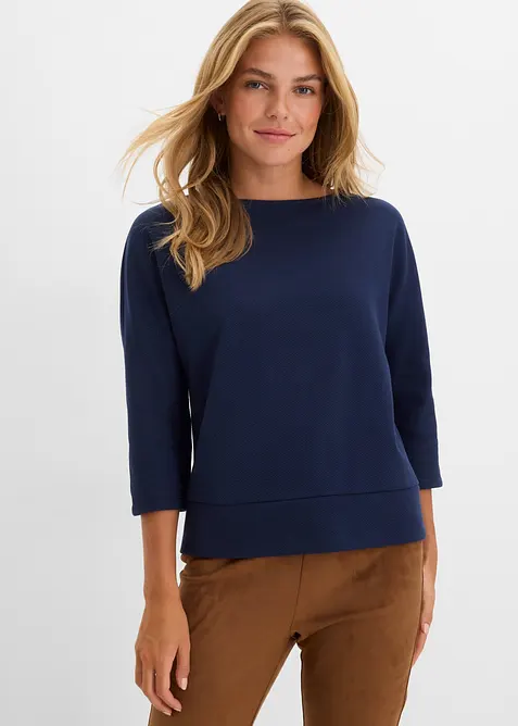 Strukturiertes Interlock-Shirt aus Baumwoll-Mix, bonprix