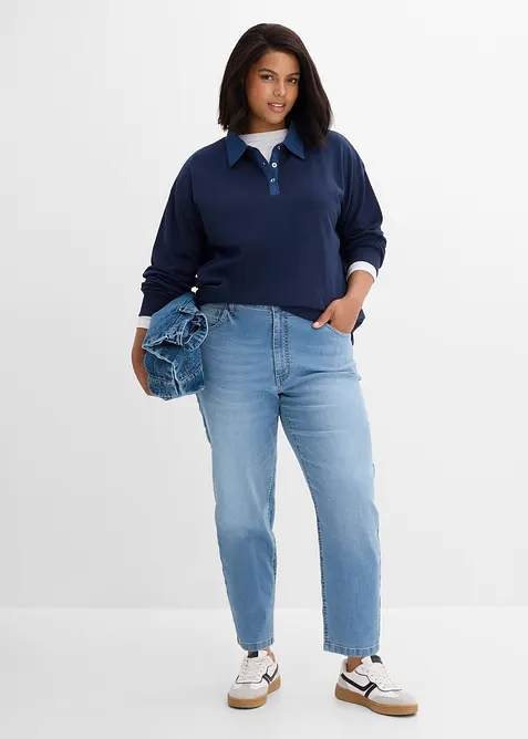 Jean mom taille haute, cropped, bonprix