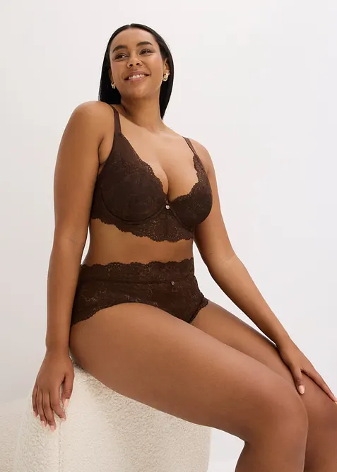 Soutien-gorge &agrave; coques et dentelle, bonprix