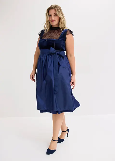 Dirndl mit Samt in Midil&auml;nge (2-tlg.Set), bonprix