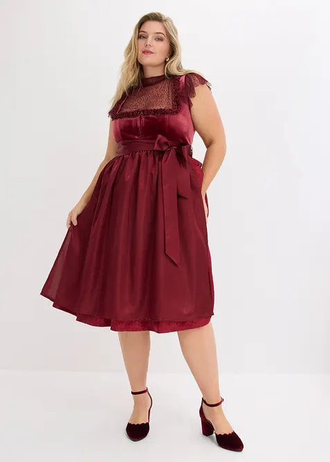 Dirndl mit Samt in Midil&auml;nge (2-tlg.Set), bonprix