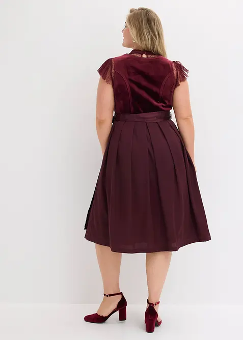 Dirndl mit Samt in Midil&auml;nge (2-tlg.Set), bonprix