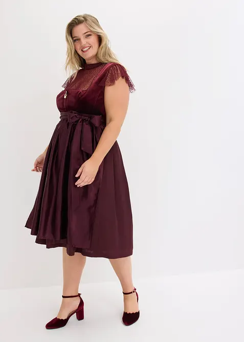 Dirndl mit Samt in Midil&auml;nge (2-tlg.Set), bonprix