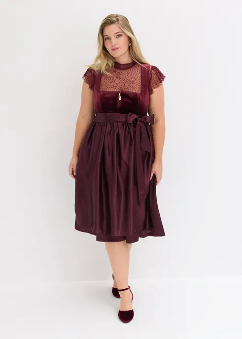 Dirndl mit Samt in Midil&auml;nge (2-tlg.Set), bonprix