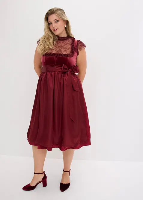 Dirndl mit Samt in Midil&auml;nge (2-tlg.Set), bonprix