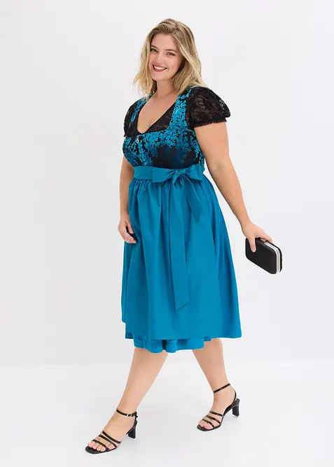 Dirndl mit Samt in Midil&auml;nge (2-tlg.Set), bonprix
