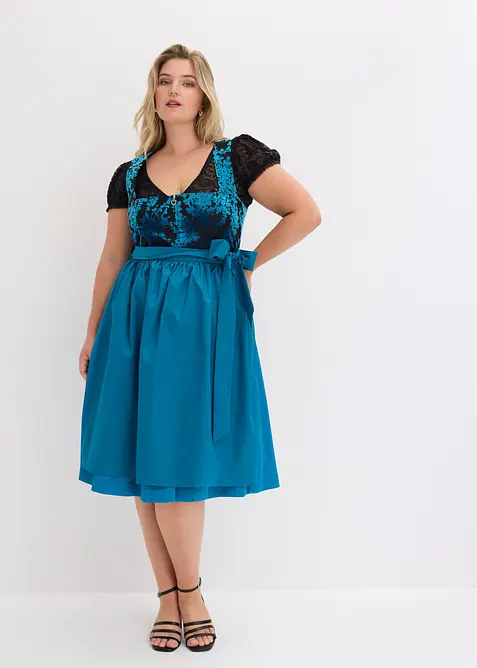 Dirndl mit Samt in Midil&auml;nge (2-tlg.Set), bonprix