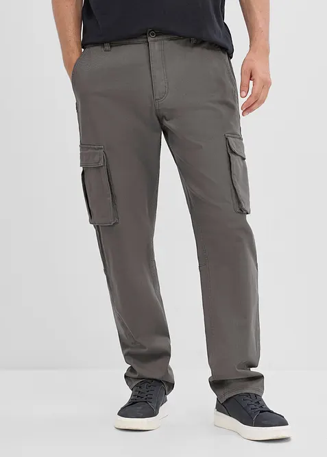Classic Fit Stretch-Cargohose mit Dehnbund, Straight, bonprix