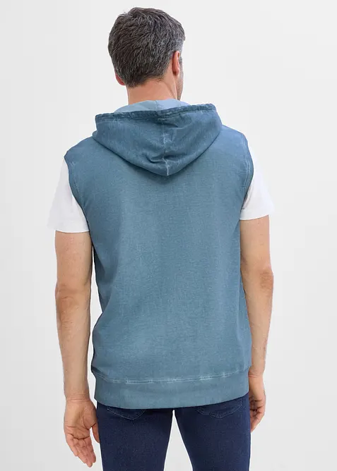 Sweat sans manches &agrave; capuche 100% coton, effet d&eacute;lav&eacute;, bonprix