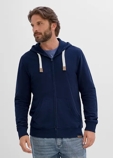 Kapuzen-Sweatjacke aus reiner Baumwolle, bonprix