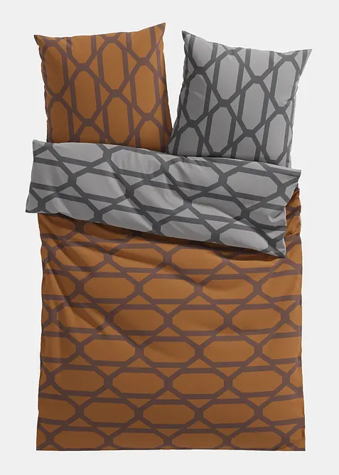 Parure de lit r&eacute;versible en coton m&eacute;lang&eacute;, bonprix