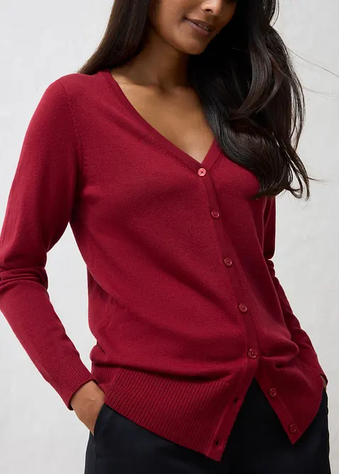 Gilet doux en fine laine m&eacute;lang&eacute;e, bonprix