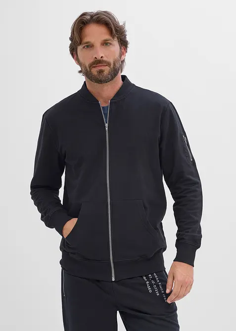 Sweat zipp&eacute; bomber 100% coton, bonprix