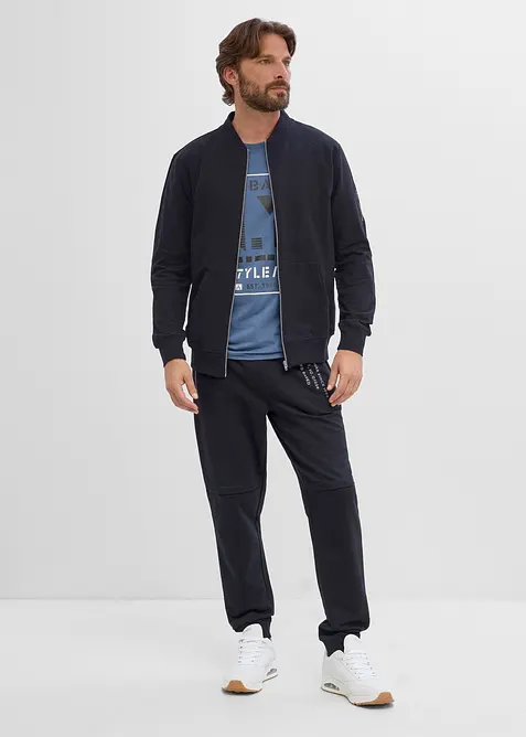 Sweat zipp&eacute; bomber 100% coton, bonprix