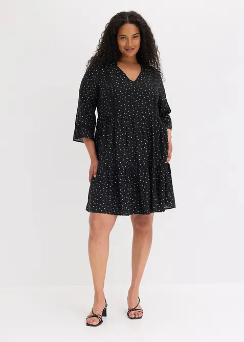 Robe courte en viscose m&eacute;lang&eacute;e, bonprix