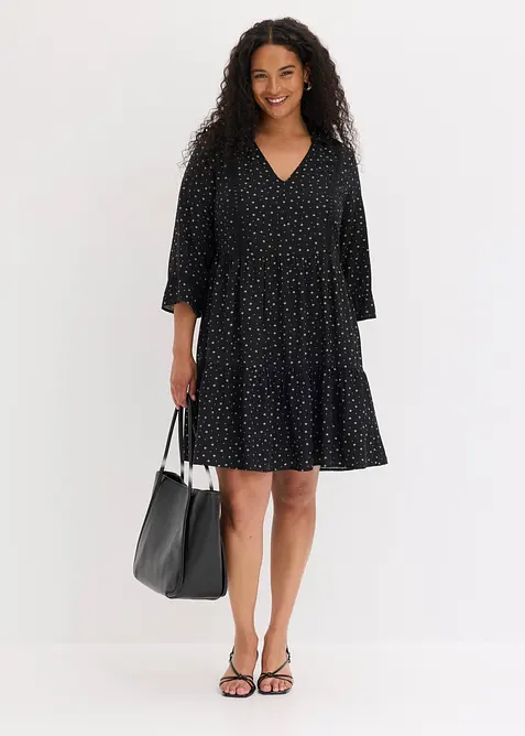 Robe courte en viscose m&eacute;lang&eacute;e, bonprix