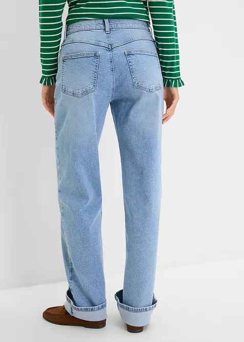 Jean droit et loose, taille haute, bonprix