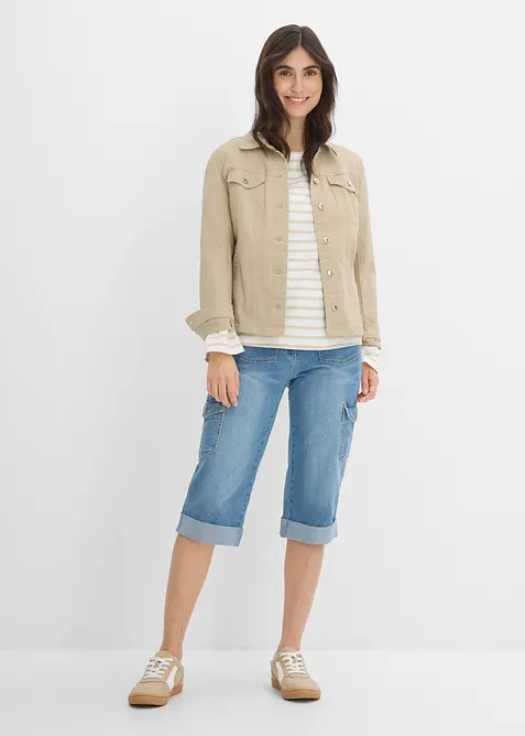 Jean cargo extensible, taille mi-haute, bonprix
