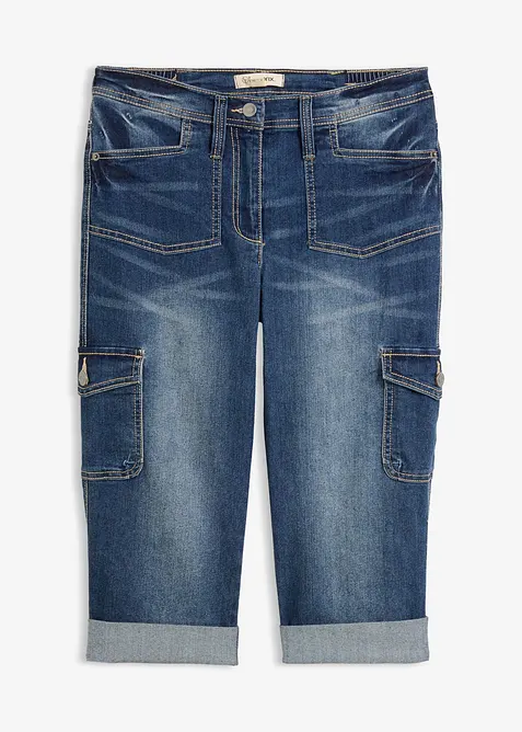Cargo Jeans, Mid Waist, Stretch, bonprix