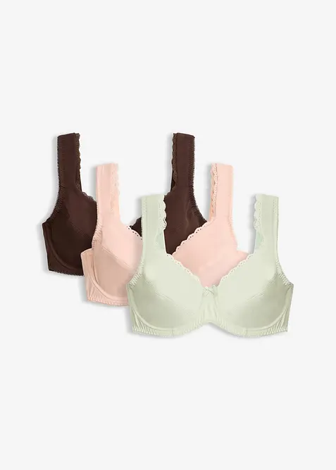 BH mit B&uuml;gel mit Bio-Baumwolle  (3er Pack), bonprix