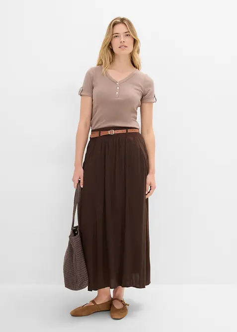 Jupe longue en viscose fluide (ens. 2 pces), bonprix