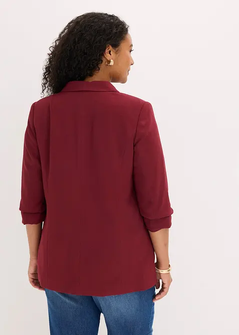 Blazer long &agrave; manches drap&eacute;es, bonprix