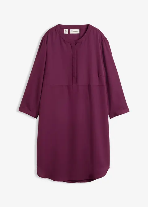 Robe &agrave; col rond et petite patte boutonn&eacute;e, bonprix