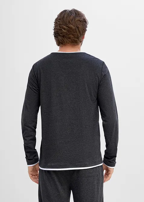 2 in 1 Langarmshirt (2er Pack), bonprix