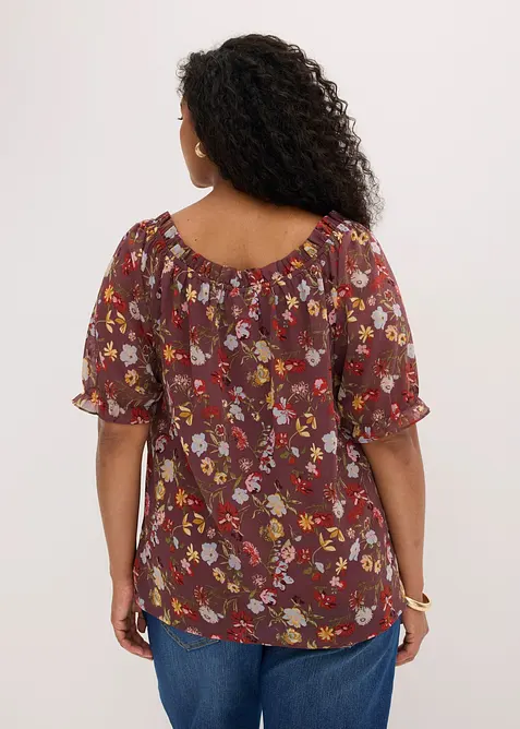 Blouse &agrave; encolure Bardot, bonprix