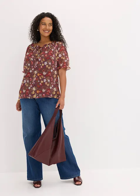 Blouse &agrave; encolure Bardot, bonprix