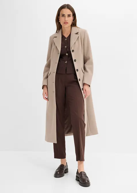 Pantalon taille &eacute;lastiqu&eacute;e &agrave; pinces, bonprix