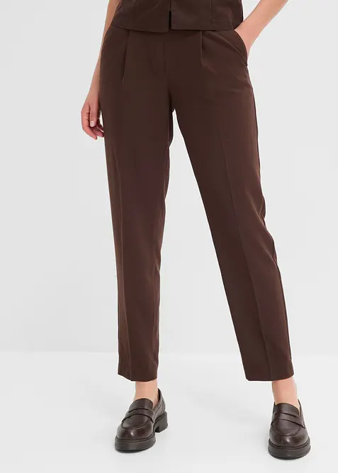 Pantalon taille &eacute;lastiqu&eacute;e &agrave; pinces, bonprix