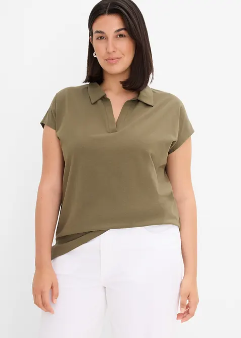 Polo en coton extensible, bonprix