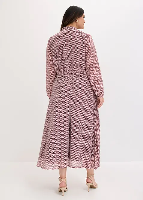 Robe en mousseline &agrave; passepoils contrastants, bonprix